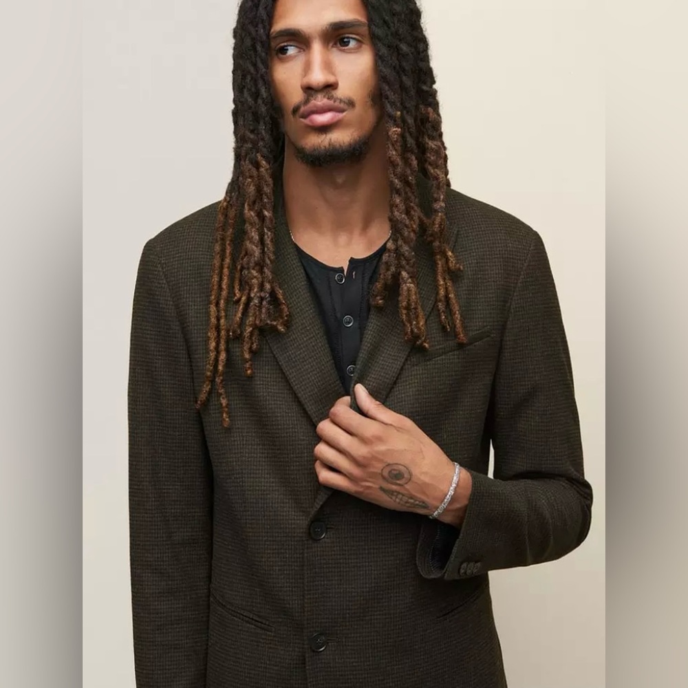 John Varvatos James Slim Fit Peak Lapel Jacket in Kelp - EU 50 / US 40